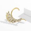 Personality Cold Wind Business Alloy Earrings Simple Micro-set Outline Elf Earrings Female