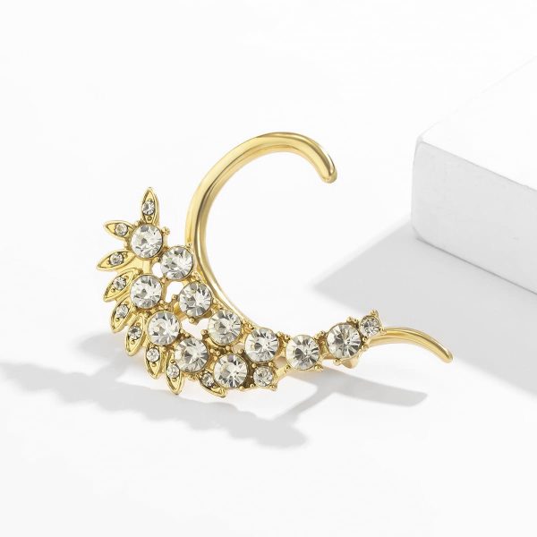 Personality Cold Wind Business Alloy Earrings Simple Micro-set Outline Elf Earrings Female