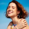 Retro Circle Mixed Color Semi-precious Stones Earrings