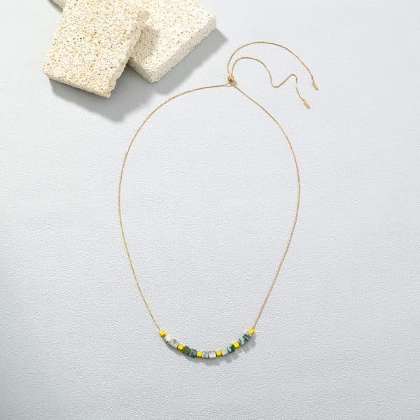 Square Natural Stone Necklace