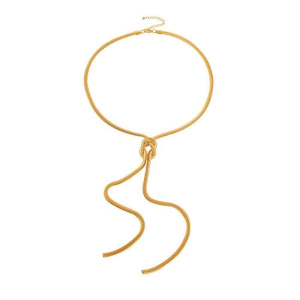 Personalized Knotted Snake Bone Chain Necklace