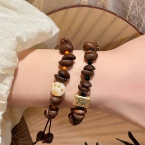 Coffee Bean Female Cartoon Puppy Simple Bracelet