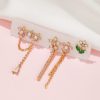 Flower Chain Stud Earrings Set Of Five