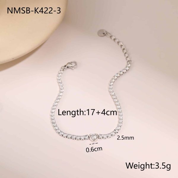 Titanium Steel Bracelet Inlaid Zircon Sweet