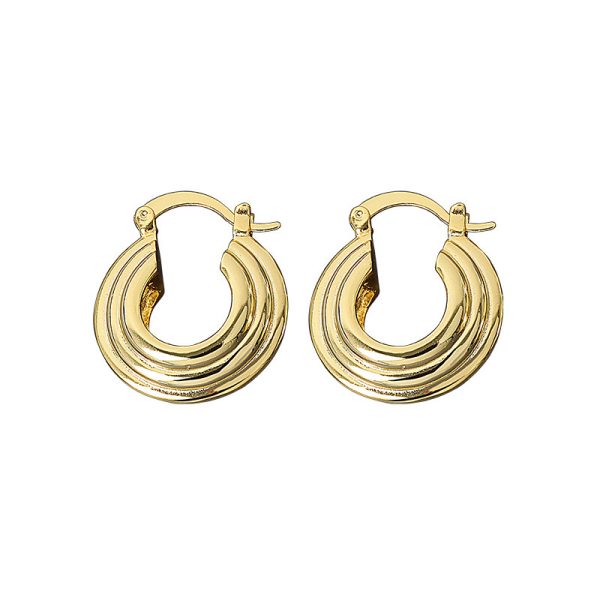 Fashionable All-match Diamond Circle Copper Earrings