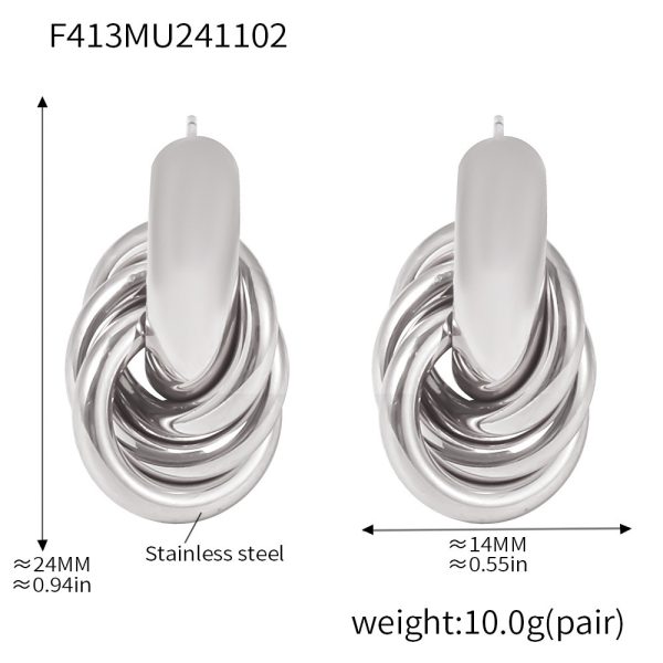 Simple Circle Line Winding Ear Studs