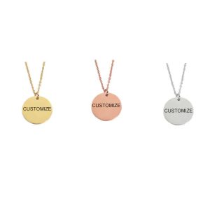 Stainless Steel Geometric Wafer Necklace Pendant