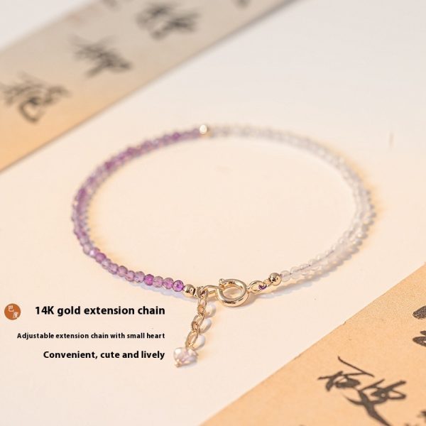 2mm Women's Purple Rattan Beautiful Purple Crystal Bracelet