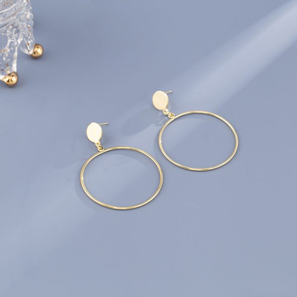 Exaggerated And Personalized Metal Circle Earrings Simple