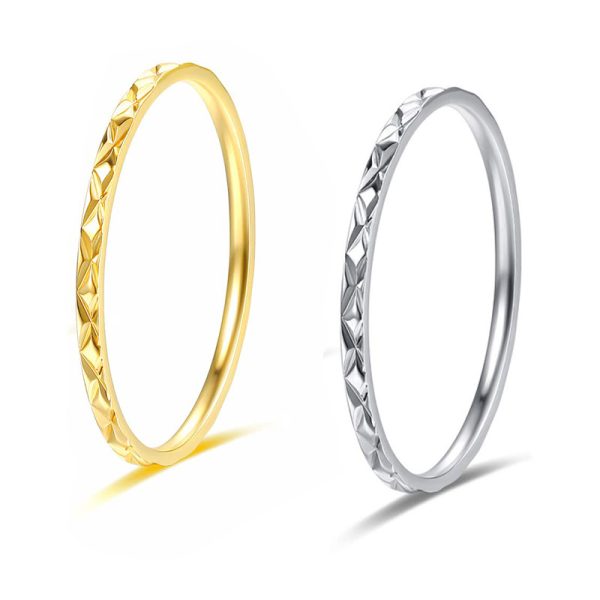 Korean Style Titanium Steel Simple Couple Ring