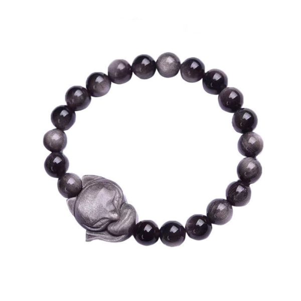 Obsidian Fox Single Ring Bracelet For Women