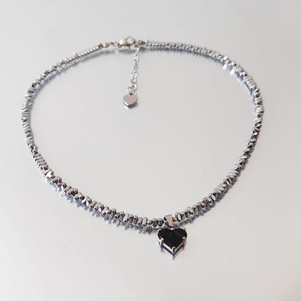 Super Copper Inlaid Zircon Love Pendant Necklace Summer Irregular