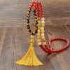 108 Natural Stone Tassels Long Necklace Women