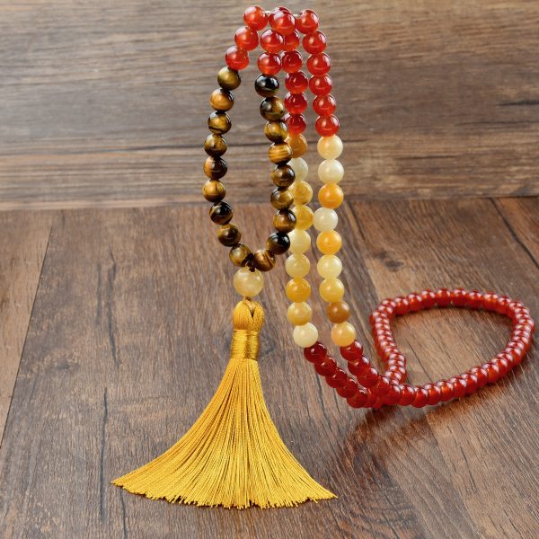 108 Natural Stone Tassels Long Necklace Women