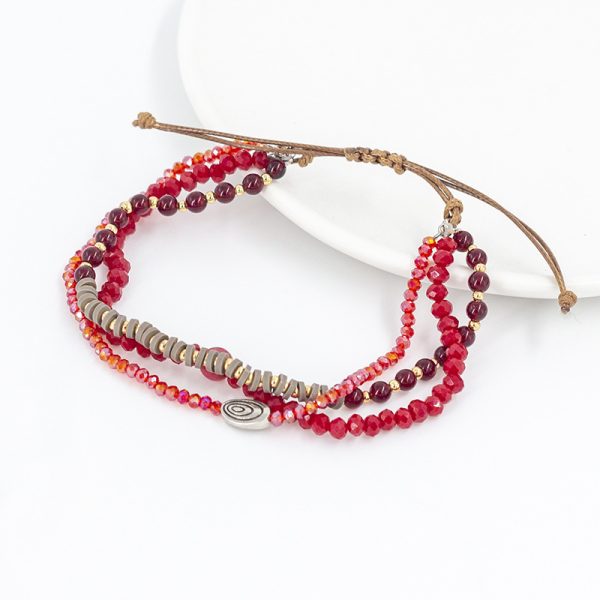 Multi-layer Winding Natural Stone Beaded Alloy Bracelet