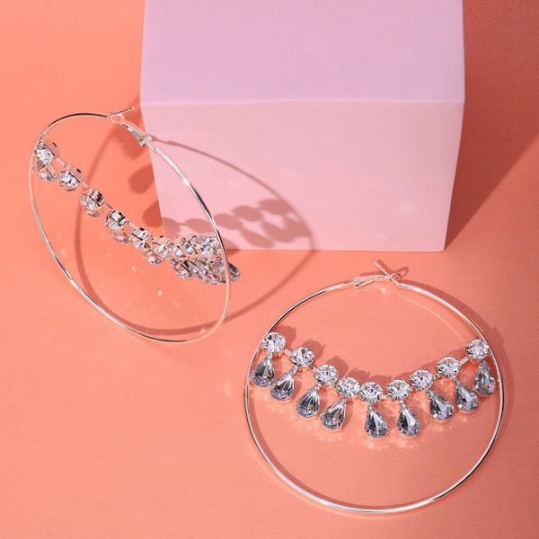 Simple Jewelry Circle Colorful Pendant Water Drop Earrings