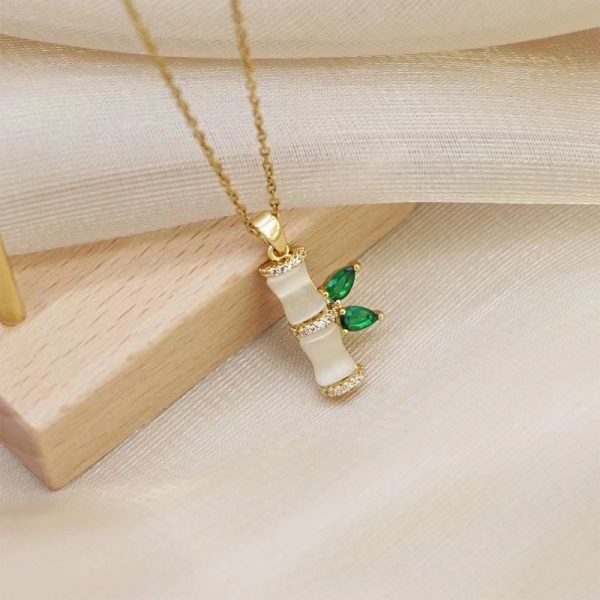 Bamboo Necklace Ladies Titanium Steel Light Luxury Minority Style High-grade