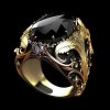 Pattern Geometric Imitation Ink Color Gem Ornament Men's Wide Face Ring