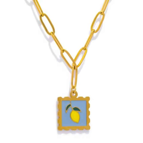 Fruit Plant Jade Necklace Pendant Gold Plated Color Retention 18K