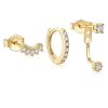 Temperament Matching Zircon Three-piece Set 925 Silver Earrings