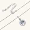 Fashion High-end Sense All Moissanite Necklace Trendy Cool Round