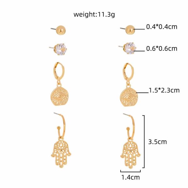 Fashion Women's All-match Butterfly Alloy Stud Earring Set