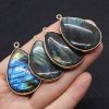 Natural Stone Black Sparkling Stone Pendant 26x40mm