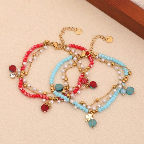Titanium Steel Beaded Multi-layer Crystal Bracelet String