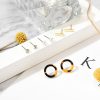 Simple Style New Pearl Round Word Earrings Set