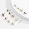 Multi-element Letter Shape Earring Set