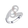 Women's Simple Double Open-end Pearl Ring