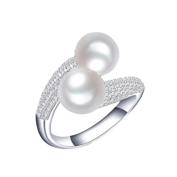 Women's Simple Double Open-end Pearl Ring