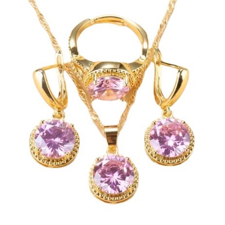 New Earrings Rings Necklaces Three-piece Jewelry Set