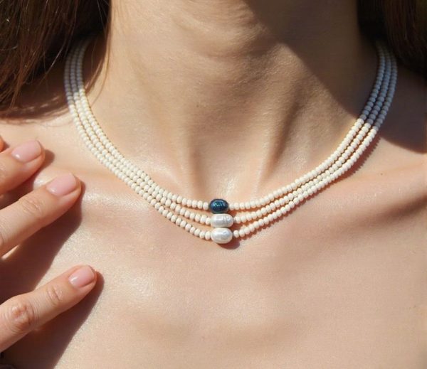 Beaded Twin Women's Pearl Necklace