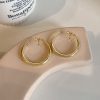 Female Simple And Versatile Solid Circle Large Earrings