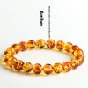 Natural Yellow Piebald Amber Bracelet Water Purification