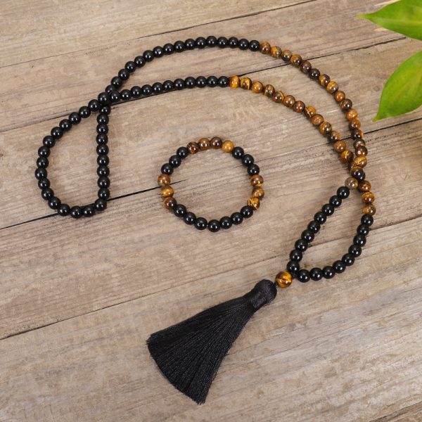 Vintage Versatile Tiger Eye Stone Tassel Sweater Chain