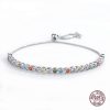 S925 Sterling Silver Rainbow Bracelet New