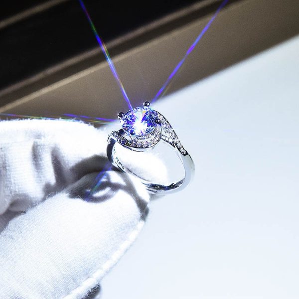 Synthetic Moissanite Angel Eyes Women's Ring