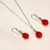 Temperament Water Drop Pearl Necklace Eardrops Suit