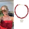 Red New Style Gravel Clavicle Chain Freshwater Pearl Necklace For Women