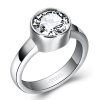 Women's Fashion Stainless Steel Diamond-studded Ring