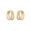 Japanese And Korean Temperamental Fashion Double Layer Hollow Zircon Circle Ear Clip