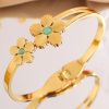 Personalized Flower Stainless Steel Bracelet For Women