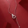 Silver Necklace Moissanite Interlocking Pendant For Women