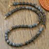 Beaded Glitter Volcanic Rock Necklace
