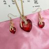 Set Jewelry Women's Luxury Water Drop Austrian Crystal Zircon Earrings Necklace