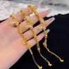 Alluvial Gold Enamel Purple Sweet Star Pendant Butterfly Bracelet