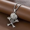 Skull Polished Pendant Necklace Vintage