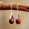 Natural Stone Drop Earrings Red Jasper Classic Earrings Elegant Lovely Jewelry Drop Gift